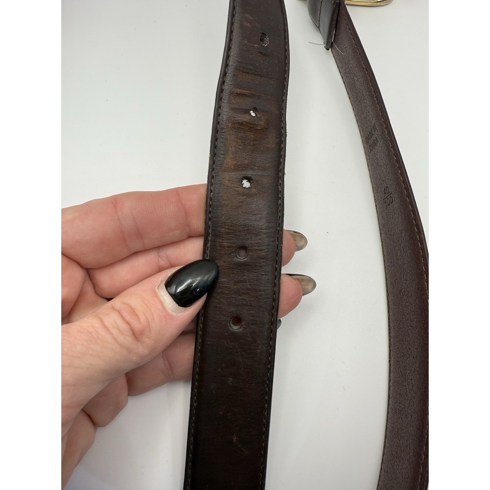 Polo Ralph Lauren Classic Brown Leather Belt Gold Buckle Leather Sz 40 - Picture 6 of 7